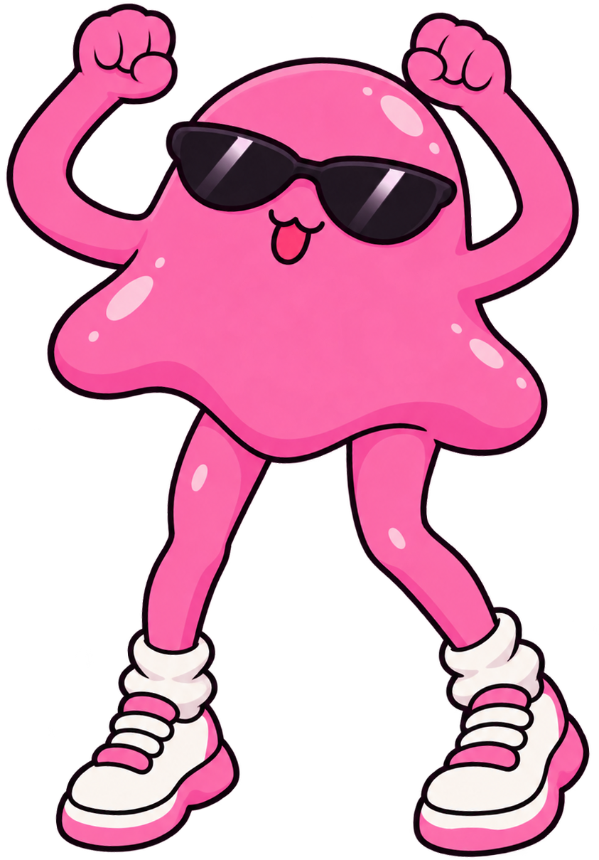 pink chibi jiggle girl, pose 1